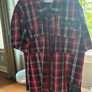 Plaid Red and Black Men's Shirt